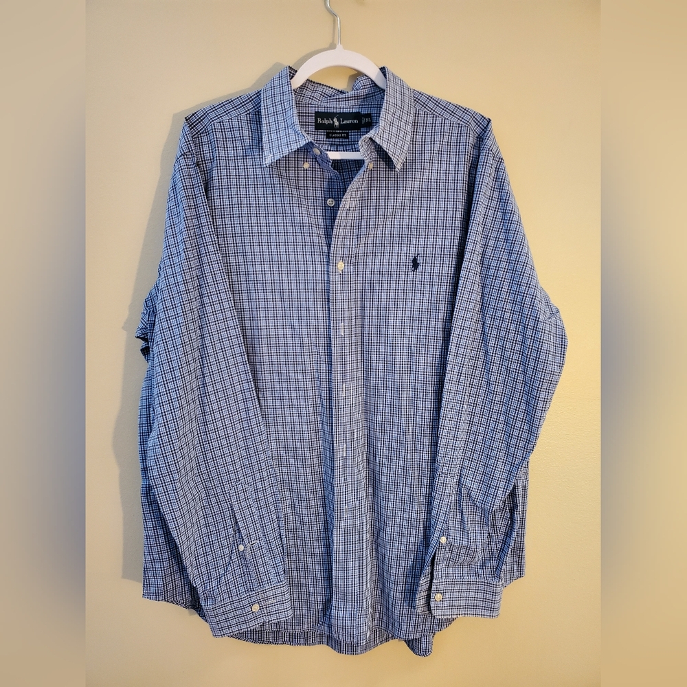 Ralph Lauren Blue Casual Button Down Shirt Classic Fit XL